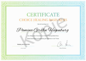 Choise Healing Zertifikat